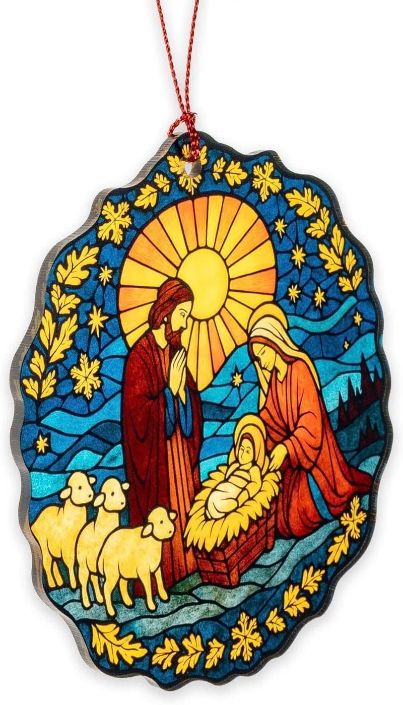 NELXI Nativity Ornaments, Religious Christmas Ornament with Holy Family - Christian Nativity Scene Decorations for Tree, Christmas Ornaments 2025 - Faith-Based Christian Ornament for Home, The Great Gift - Image 4